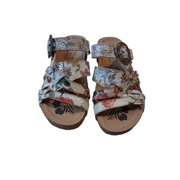 L'Artiste Spring Step Yarden Womens Size 38EU Floral Leather Resortwear Sandals - Picture 8 of 11